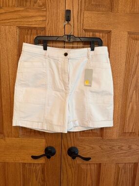 Boden Cream High-Rise Utility Shorts
